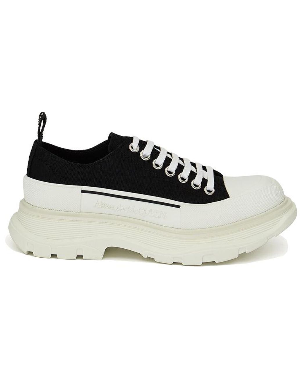 McQueen Black Tread Slick Lace Up