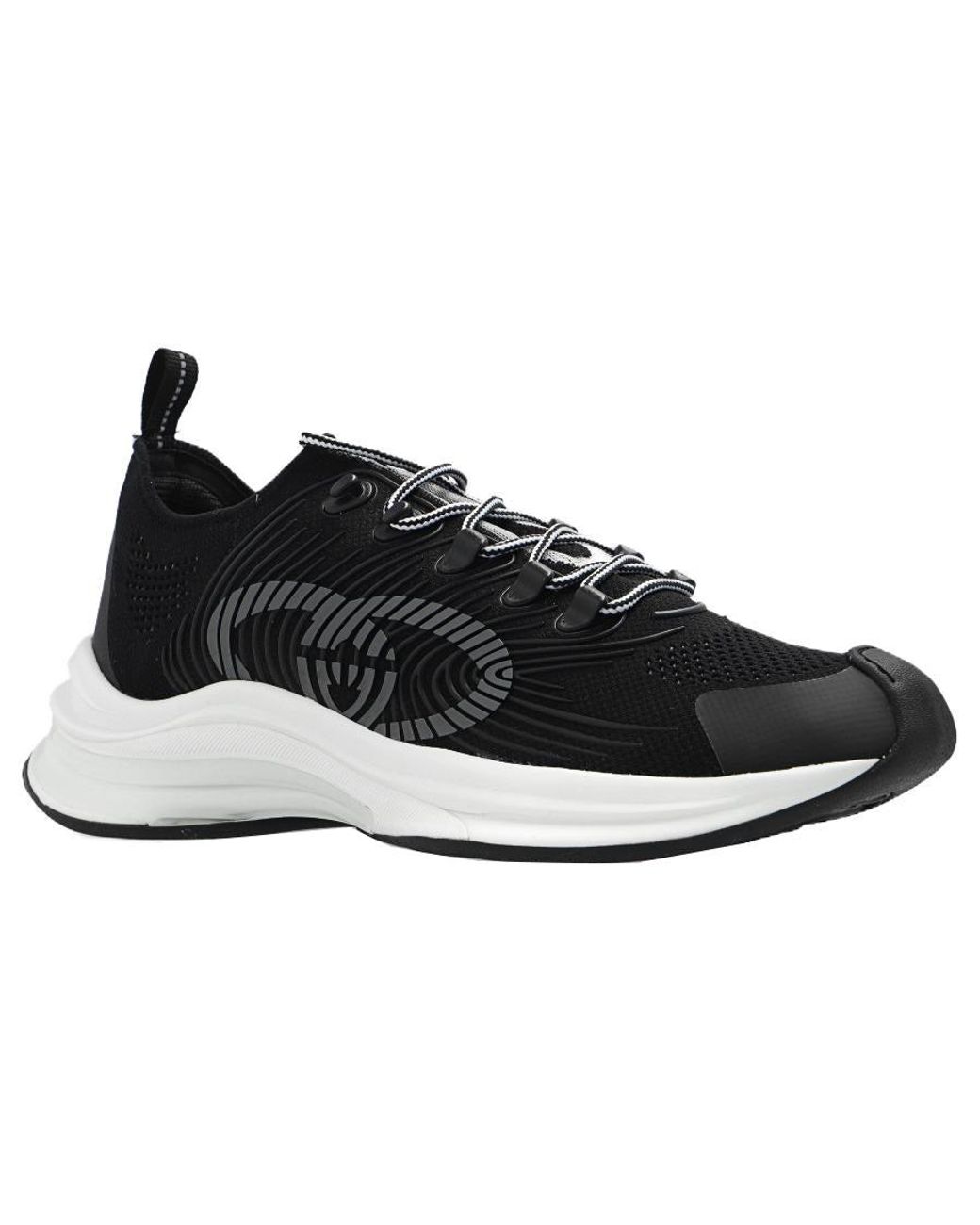 Gucci Black Run Sneaker 'Rhyton Logo Monogram' for men