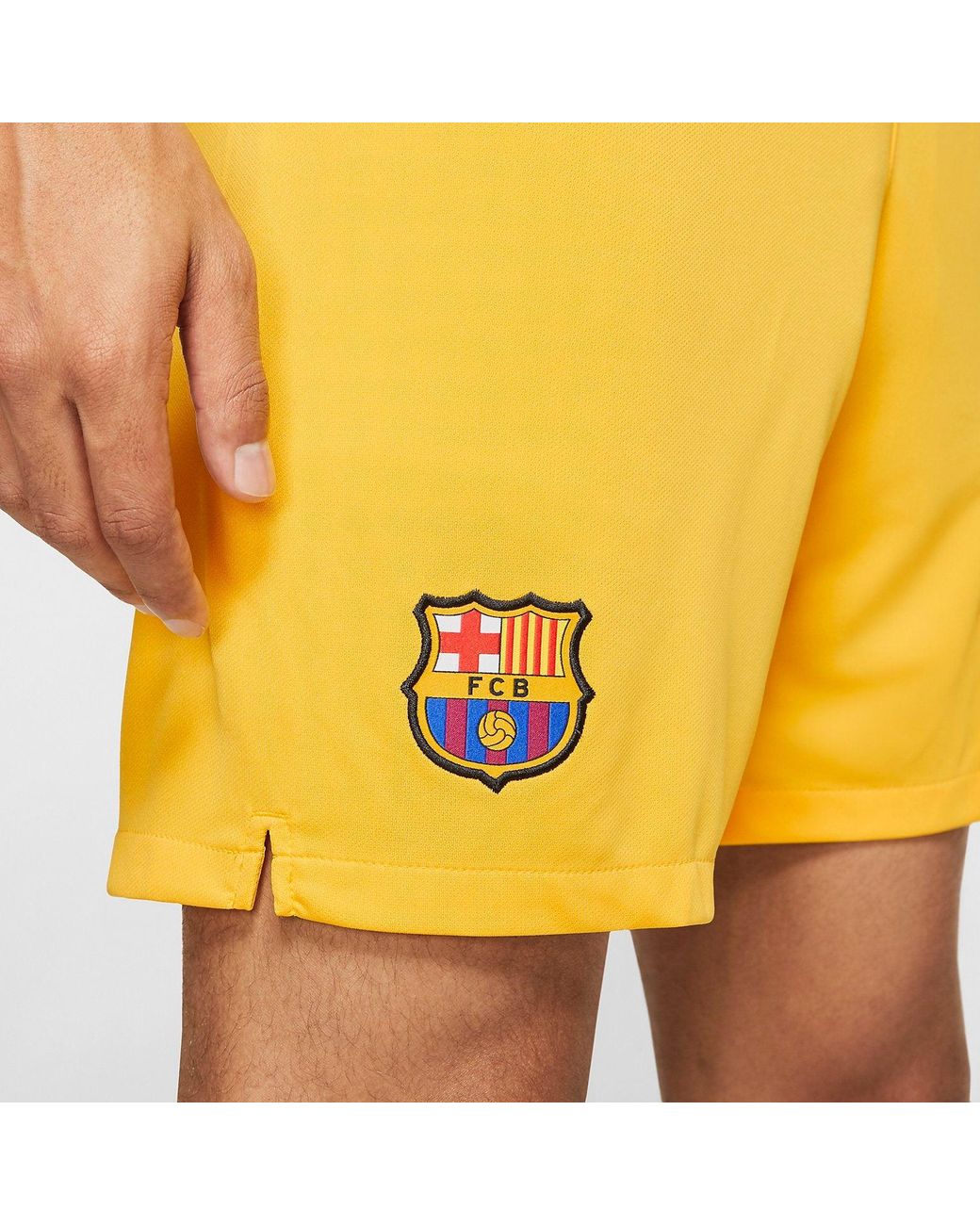Nike Yellow 2019-2020 Barcelona Away Football Shorts for men