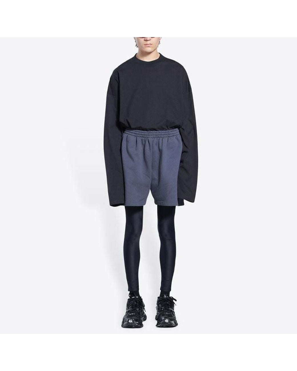 Balenciaga Blue Political Campaign Sweat Shorts 'Dark' for men