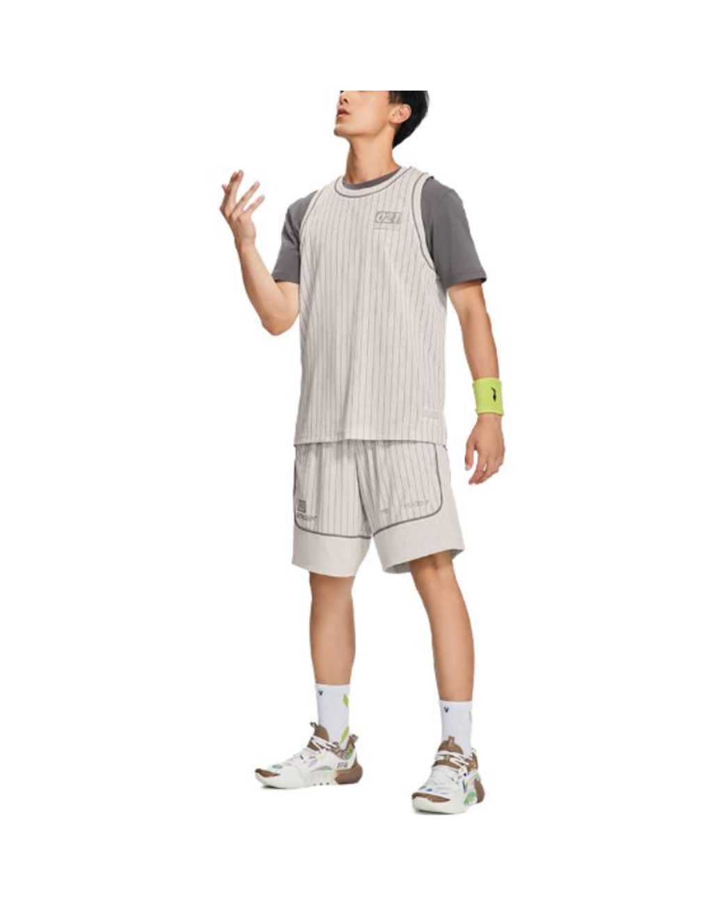 Li-ning Gray Casual Sport Lined Shorts for men