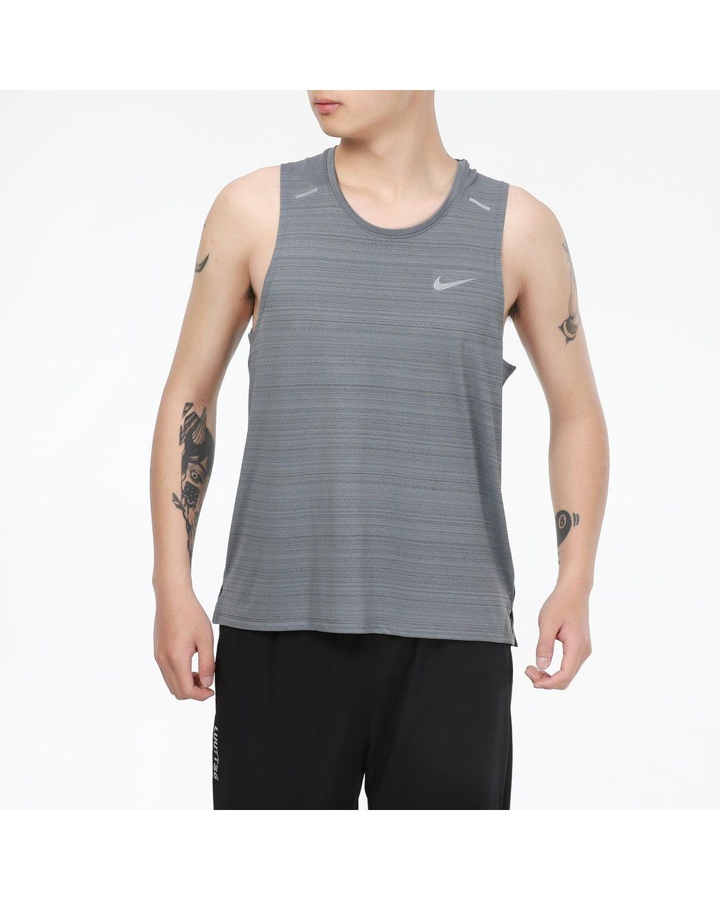 Nike Gray Dri-Fit Casual Sports Quick Dry Running Breathable Sleeveless Vest for men