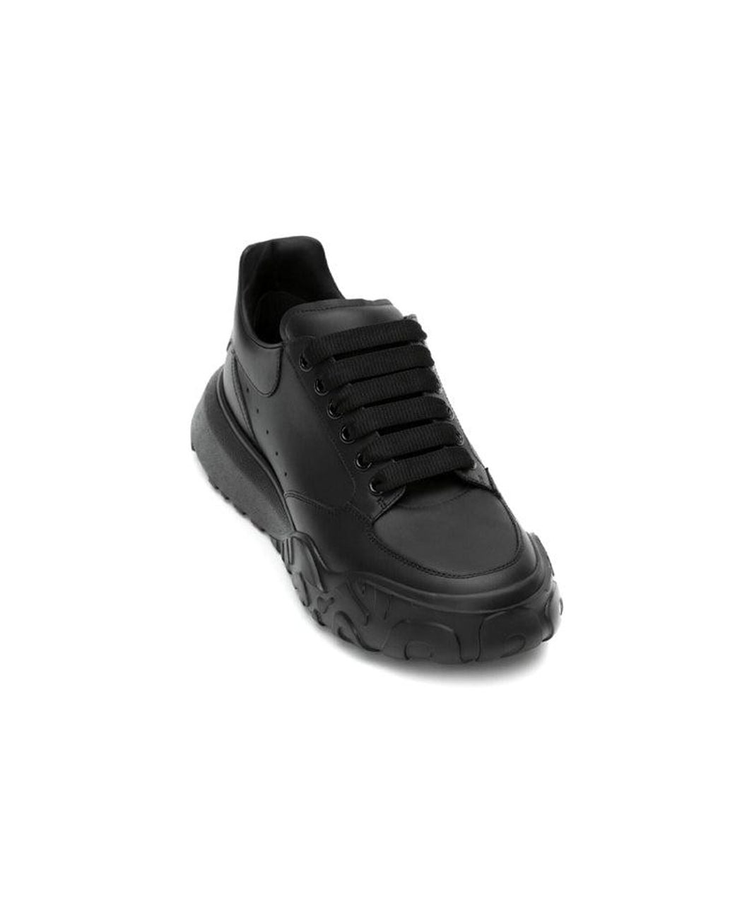 Alexander McQueen Black Oversized Court Trainer Leather' for men