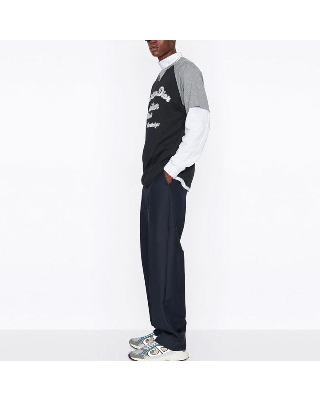 Dior Black Ss22 Alphabet Pattern Loose Short Sleeve T-Shirt for men