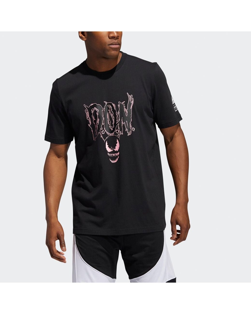 Adidas Black Don Venom Tee Basketball Sports Short Sleeve for men