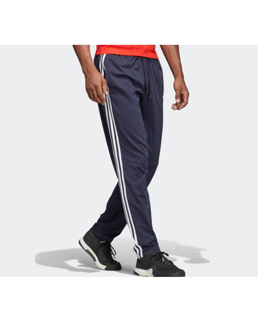 Adidas Blue Plaid Applique Knitted Sports Long Pants for men
