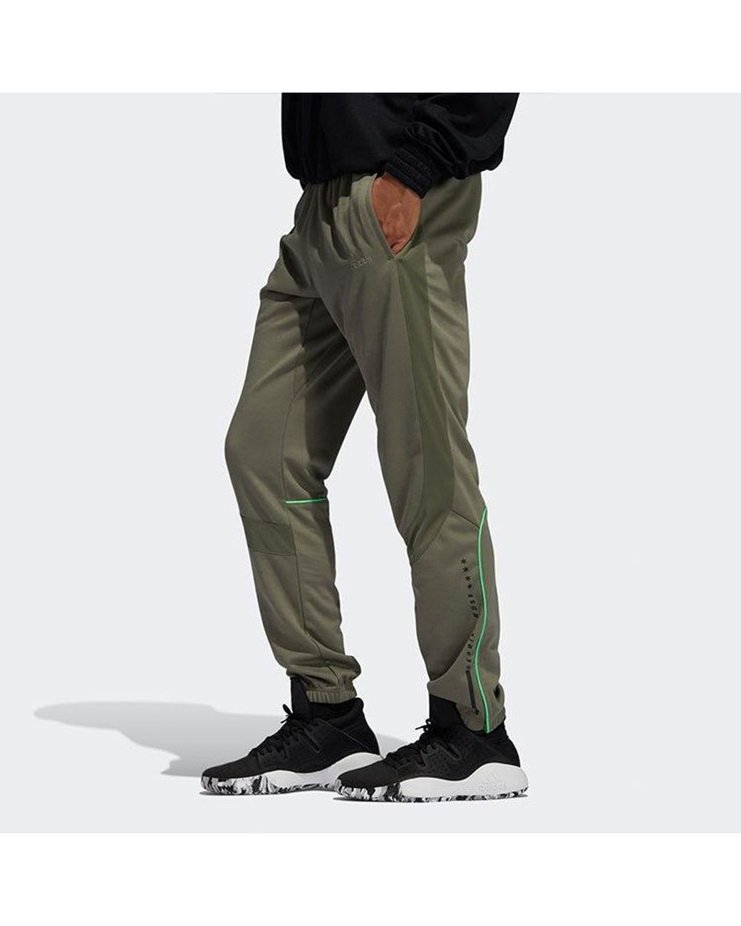 Adidas Green Rose Cu Pnt Basketball Sports Long Pants for men