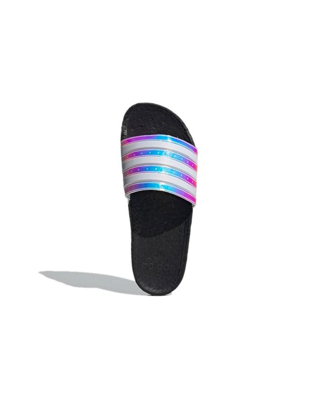 Adidas Blue Adilette Boost Slides 'Iridescent' for men