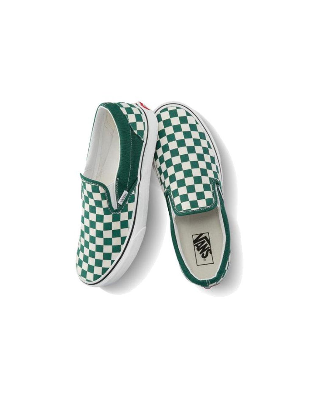 Vans Green Classic Slip-On 'Checkerboard for men