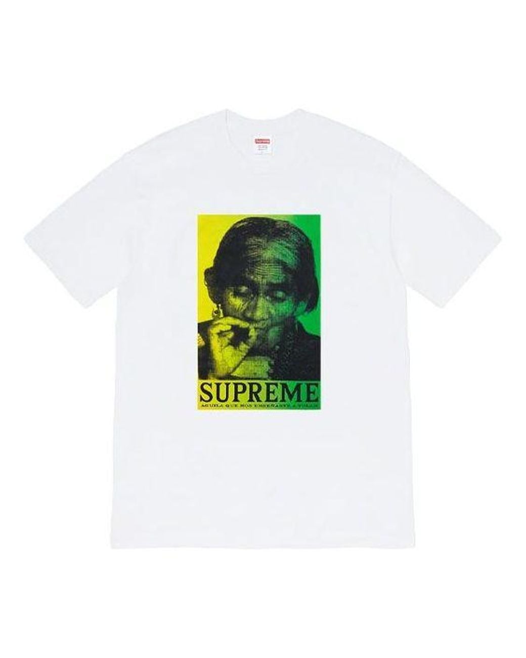Supreme Green Aguila Character Photo Round Neck Short Sleeve
