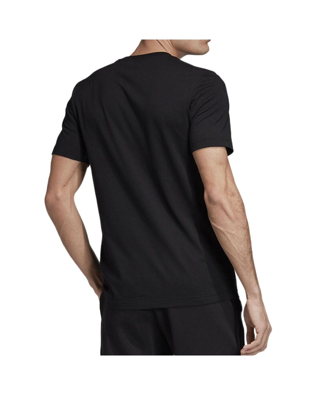 Adidas Black Alphabet Logo Printing Round Neck Casual Short Sleeve T-Shirt for men
