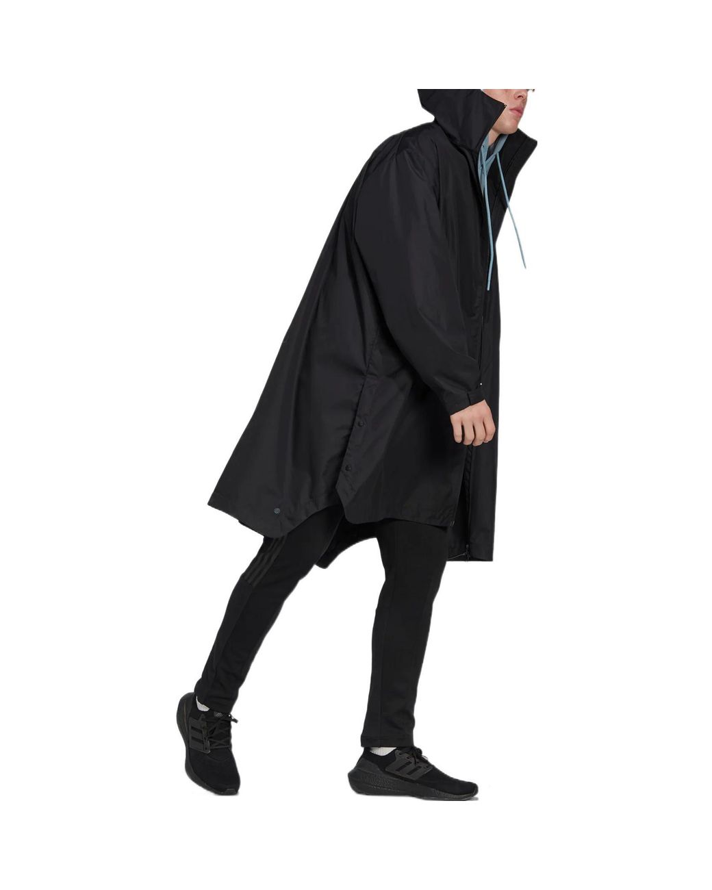 Adidas Black Logo Solid Color Hooded Jacket Windbreaker for men