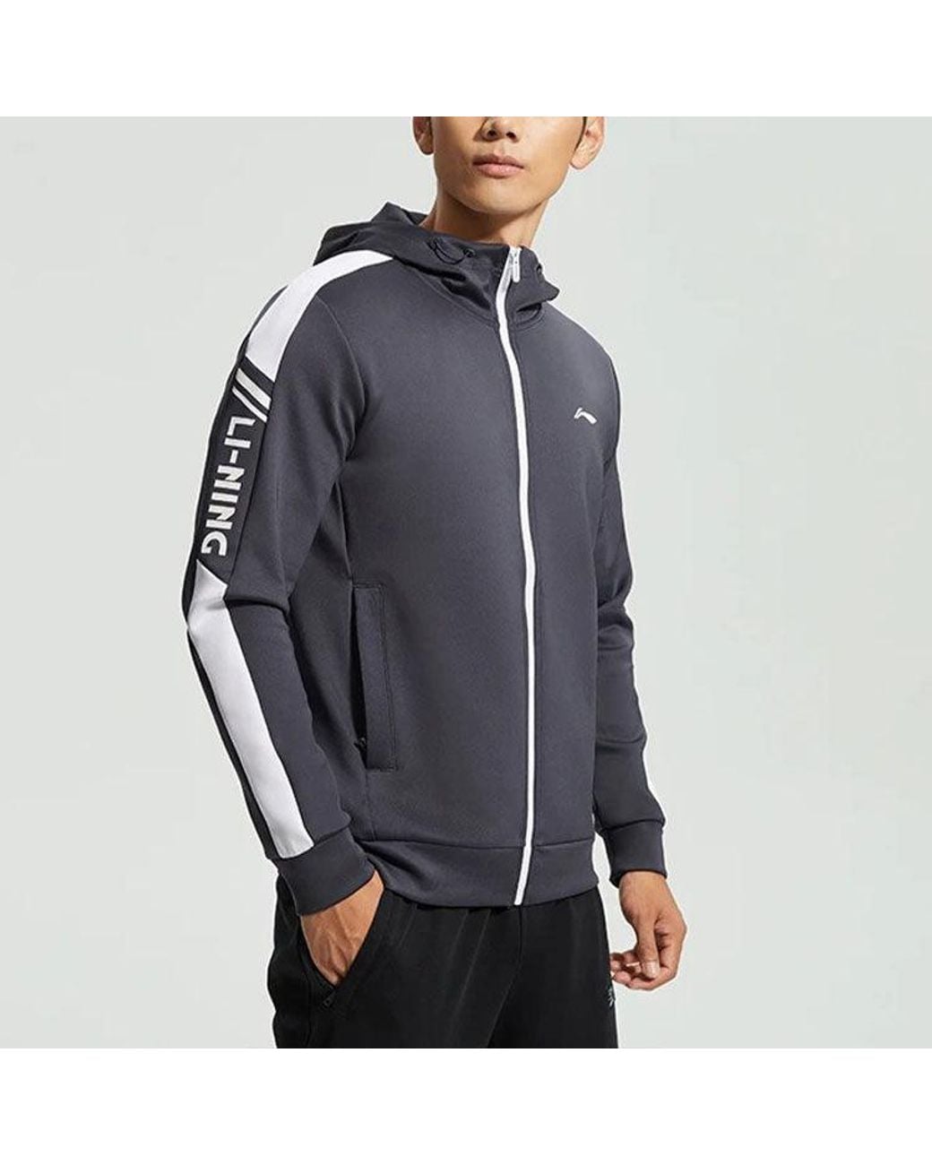 Li-ning Blue Logo Training Full Zip Hooded Jacket 'Ink' for men
