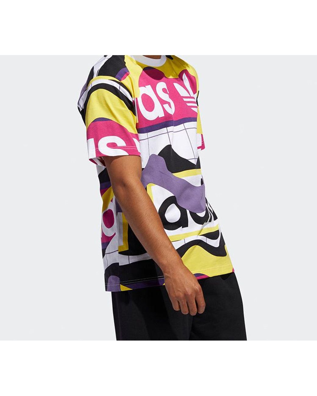 Adidas Pink Originals Casual Sports Round Neck Short Sleeve for men