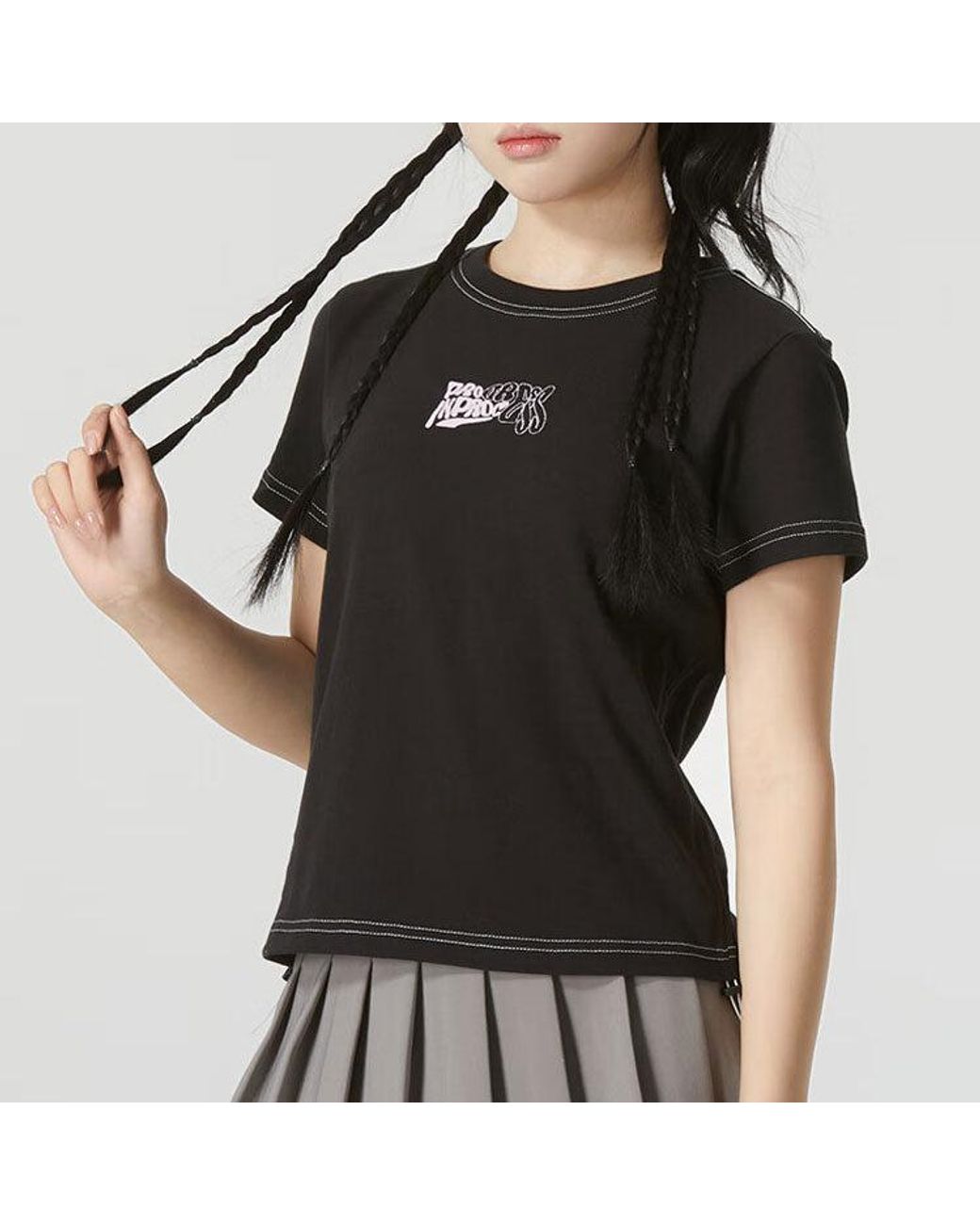PUMA Black (Wmns) Graphic Short Top