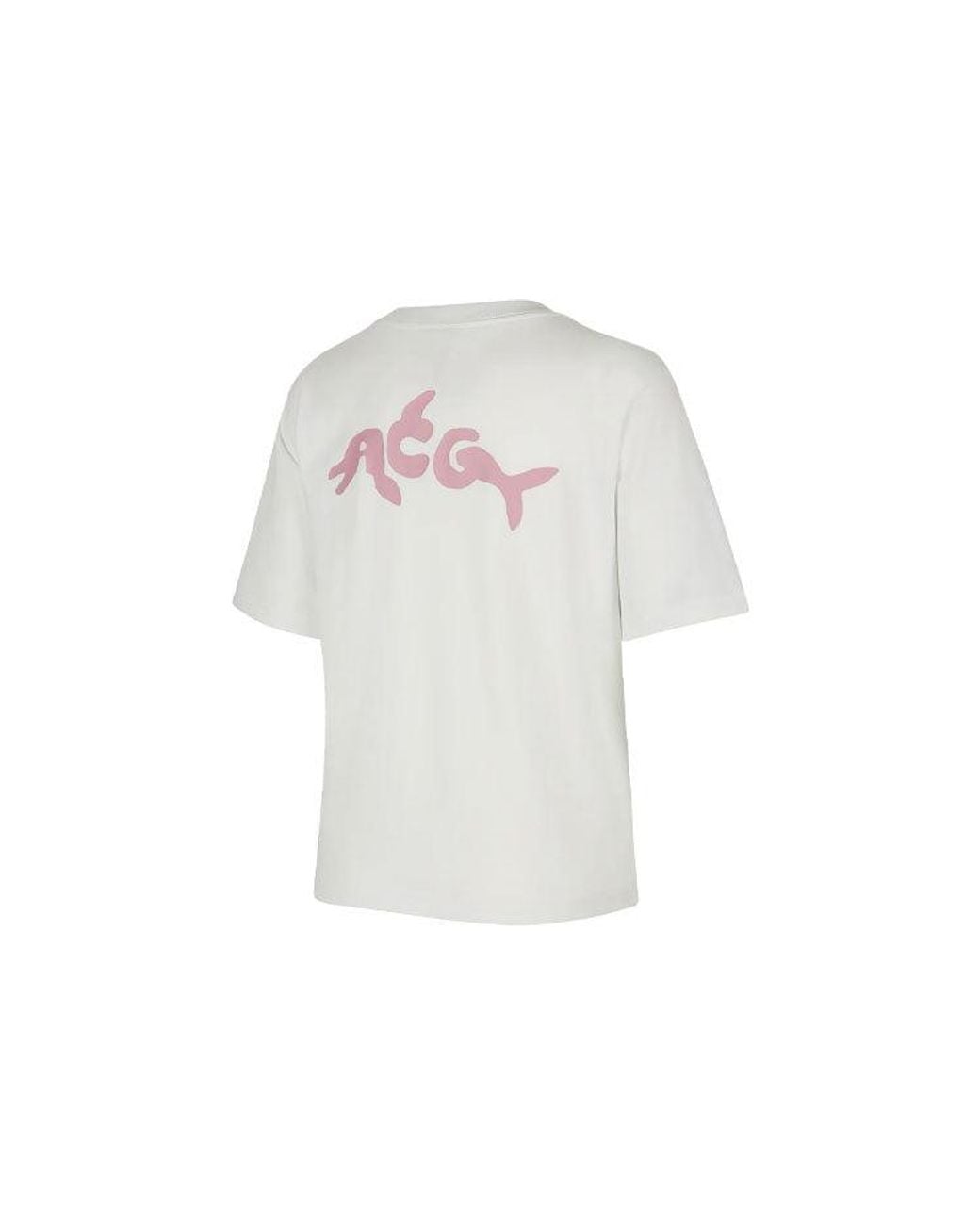 Nike White (Wmns) Acg Dolphin Printing Sports Round Neck Short Sleeve