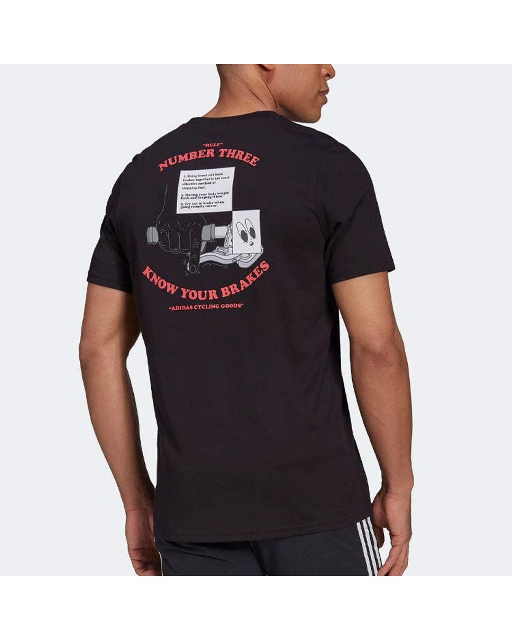 Adidas Black Solid Color Logo Round Neck Short Sleeve for men