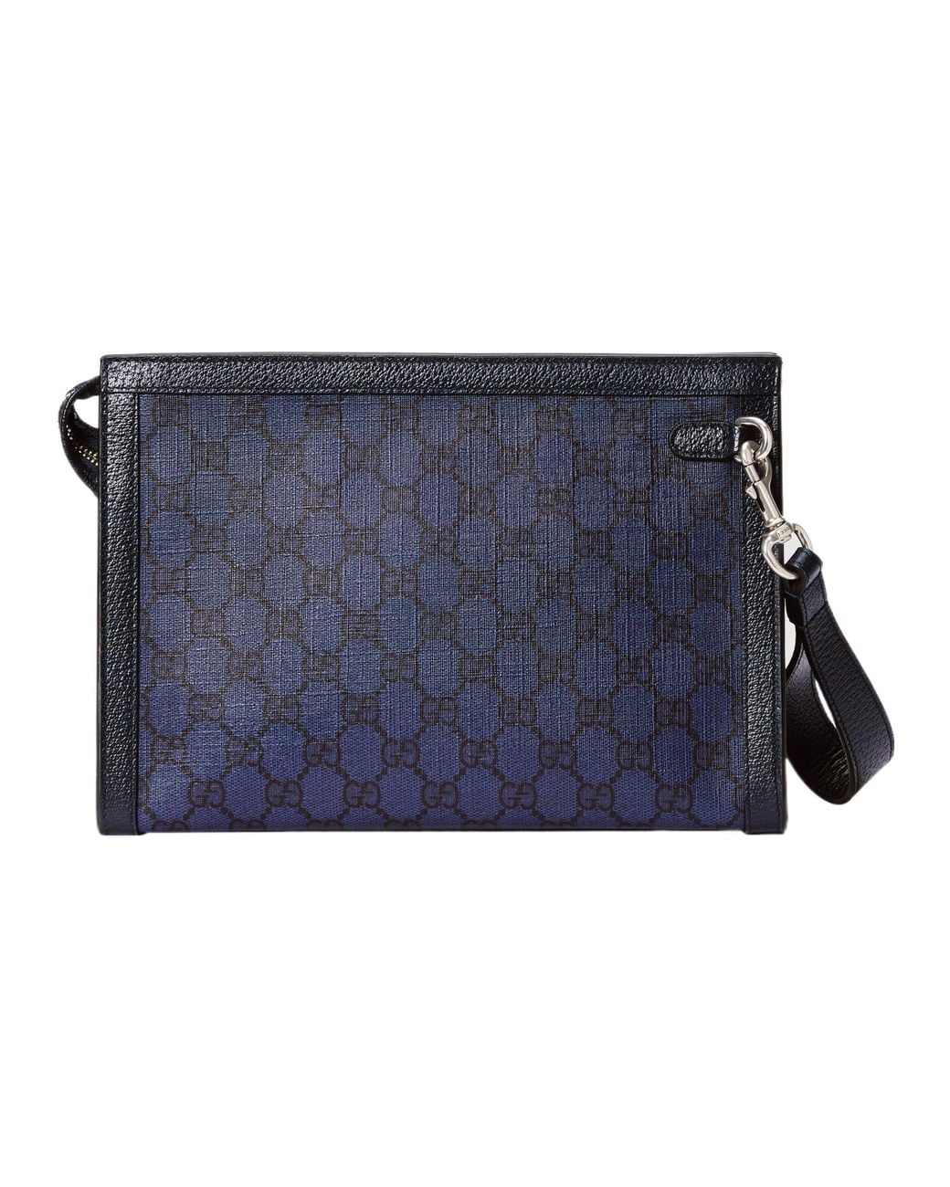 Gucci Blue Ophidia Gg Supreme Canvas Pouch 'Dark' for men