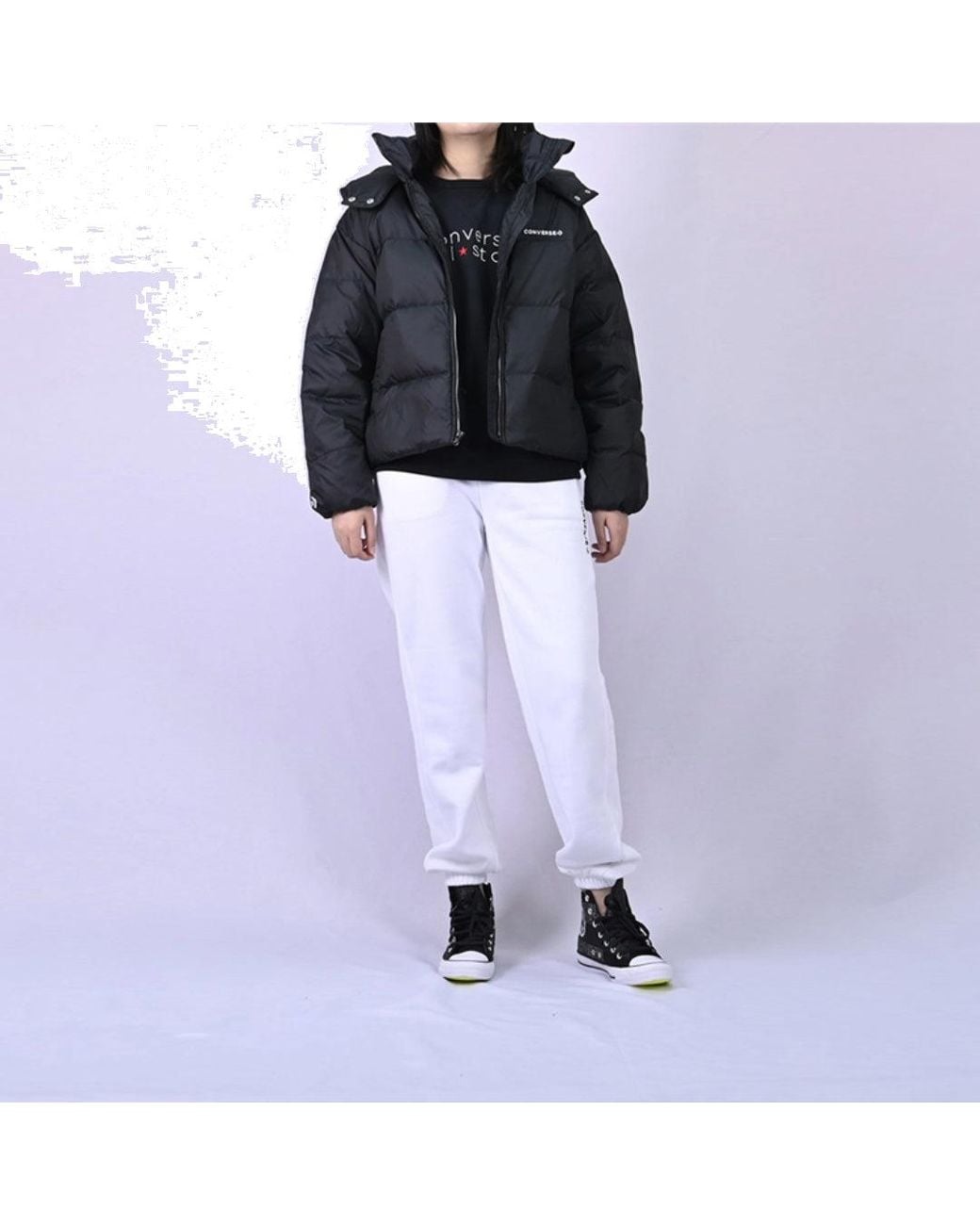 Converse Gray (Wmns) Short Down Textile Jacket
