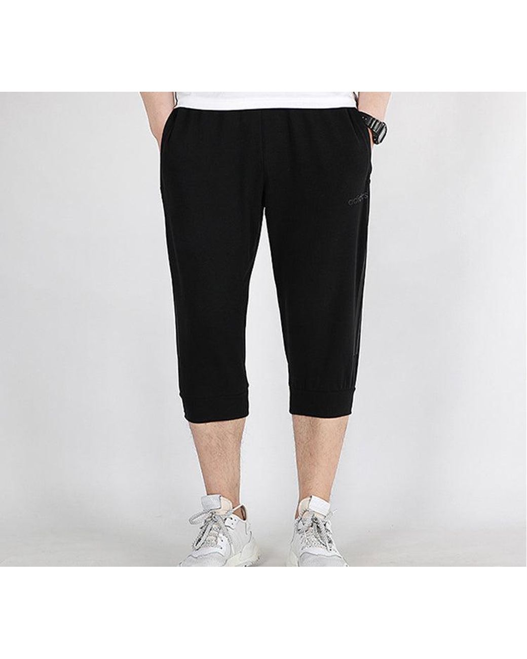Adidas Black M E Lwft 34 Pnt Knit Sports Pants for men