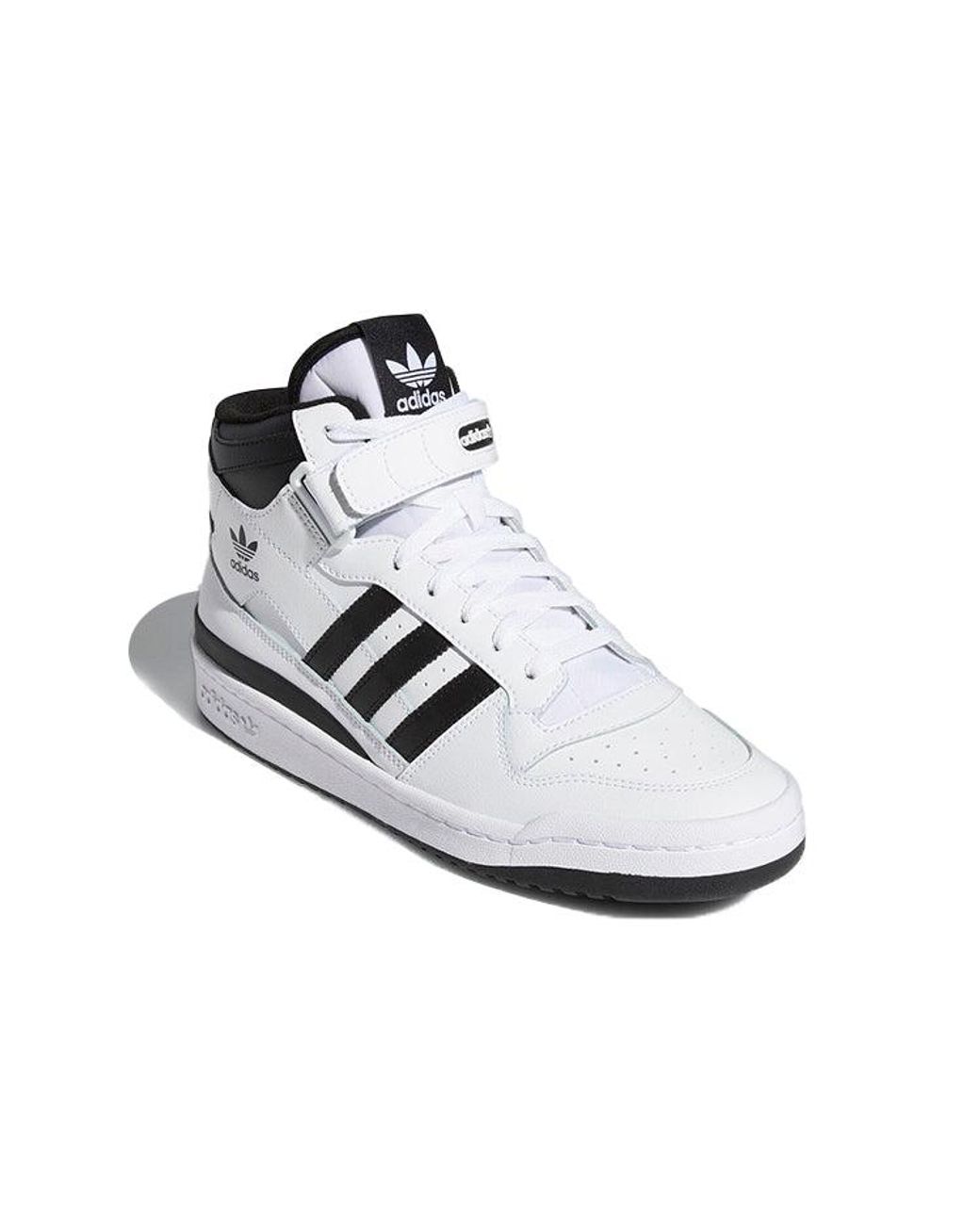 Adidas White Forum Mid Shoes for men