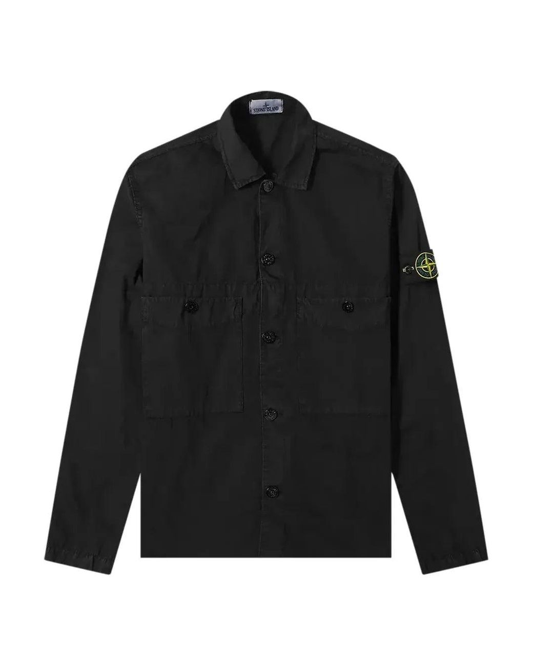 Stone Island Black Two Pocket Overshirt for men