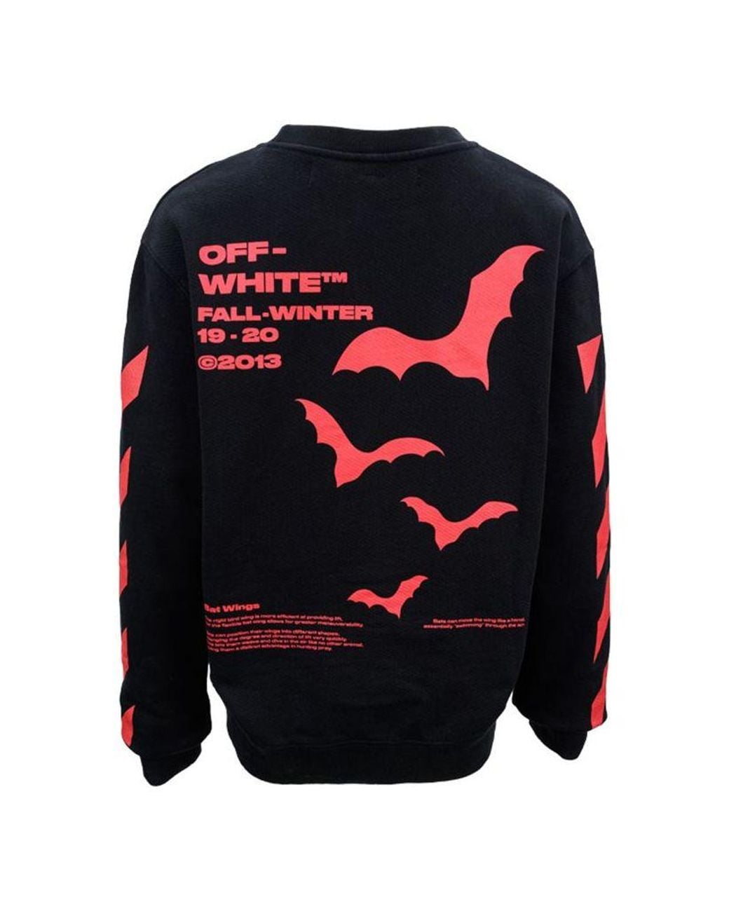 Off-White c/o Virgil Abloh Blue Bats Logo Round Neck Slim-Fit Sweater for men
