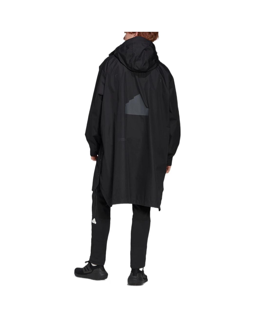 Adidas Black Logo Solid Color Hooded Jacket Windbreaker for men