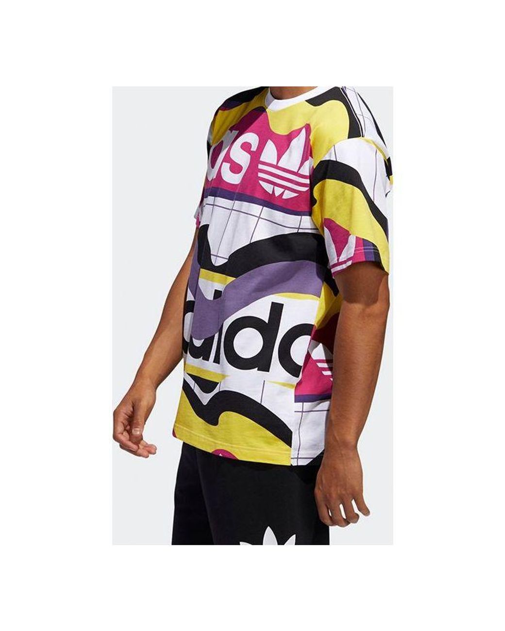Adidas Pink Originals Casual Sports Round Neck Short Sleeve for men