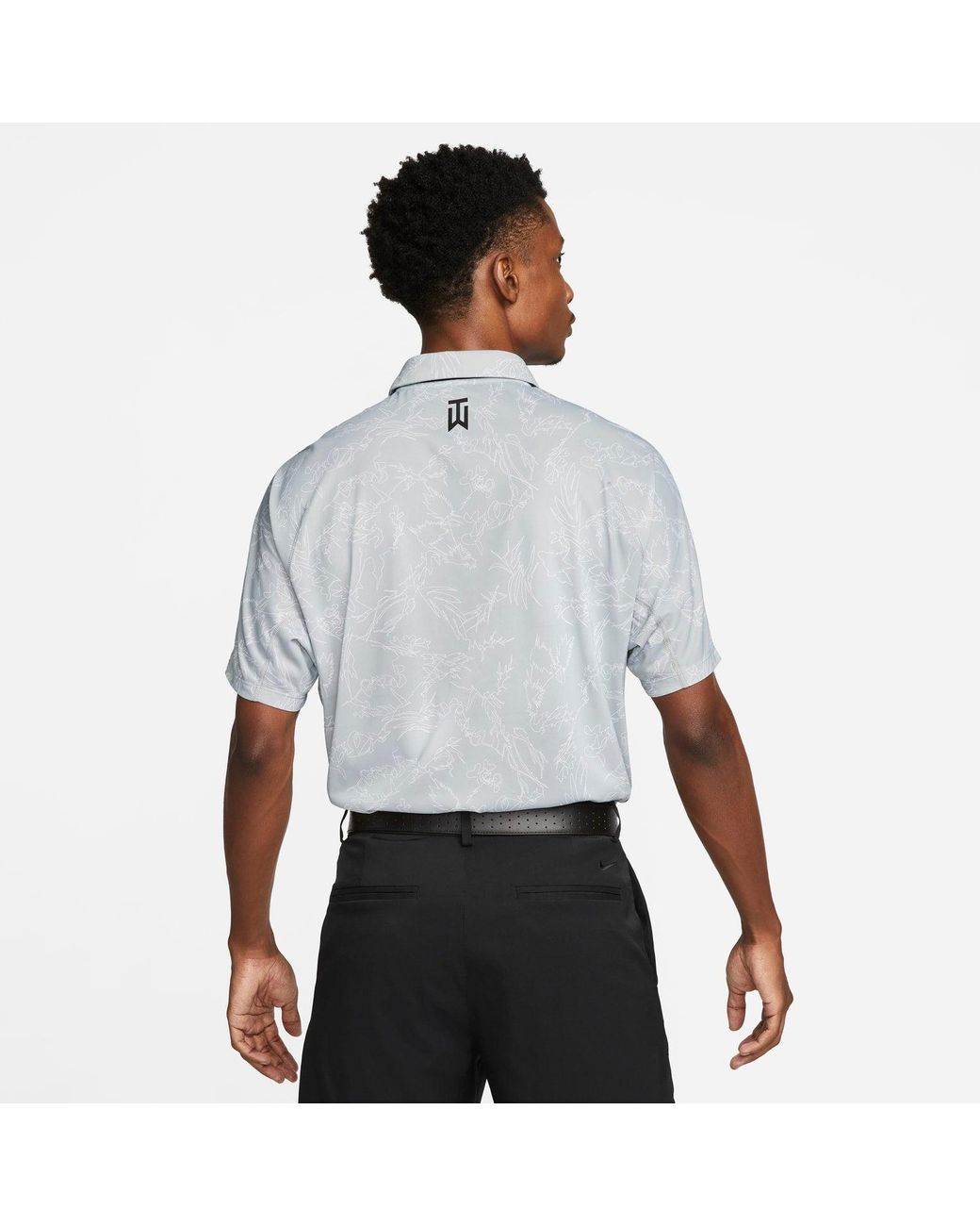Nike Blue Tiger Woods Dri-Fit Adv Contour Print Polo Shirt for men