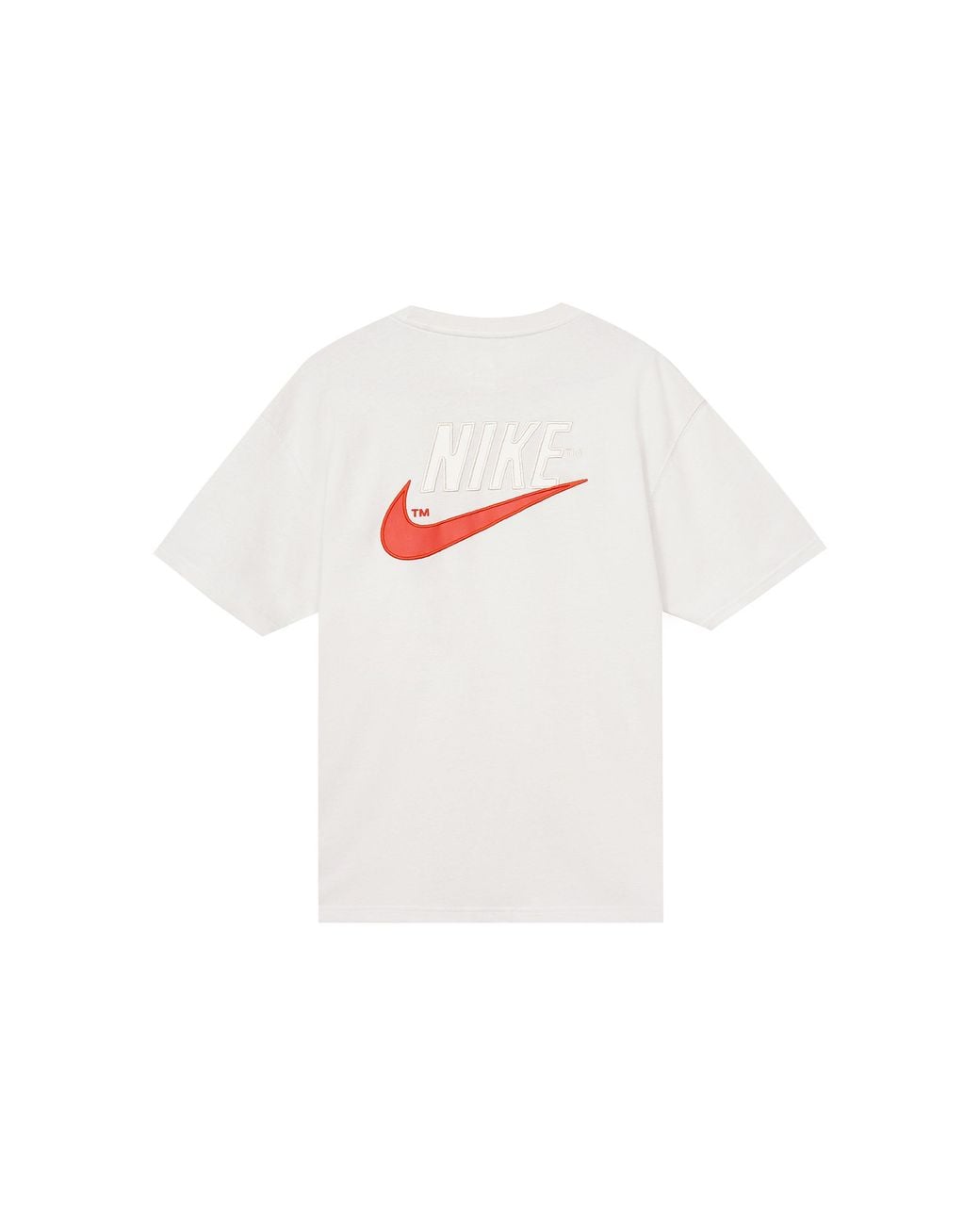 Nike Sportswear Casual Sports Breathable Back Large Logo Round Neck Short Sleeve Phantom White Gray T-shirt for men