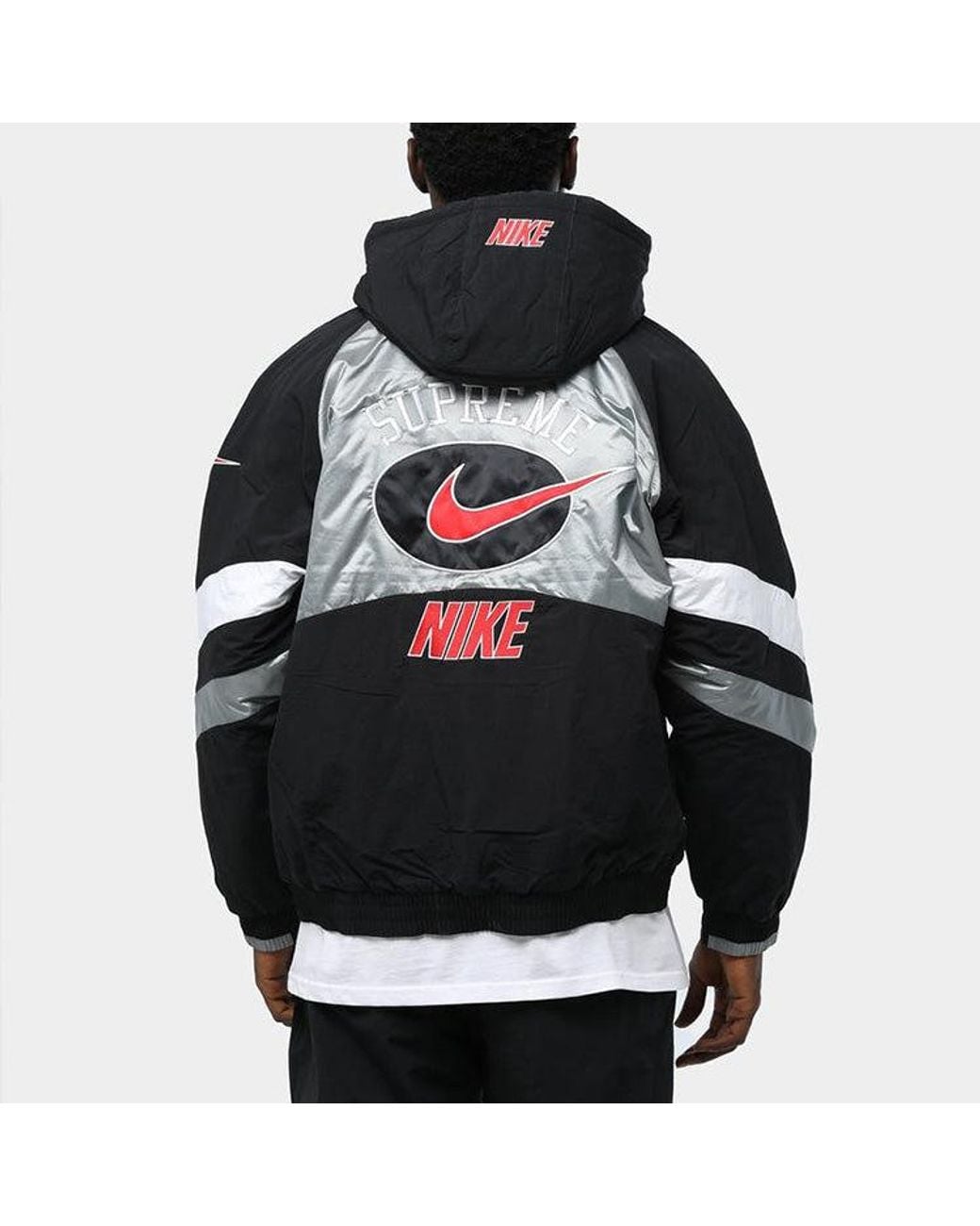 Supreme Black Ss19 X Nike Hooded Sport Jacket Crossover Waterproof Nylon Hooded Track Jacket