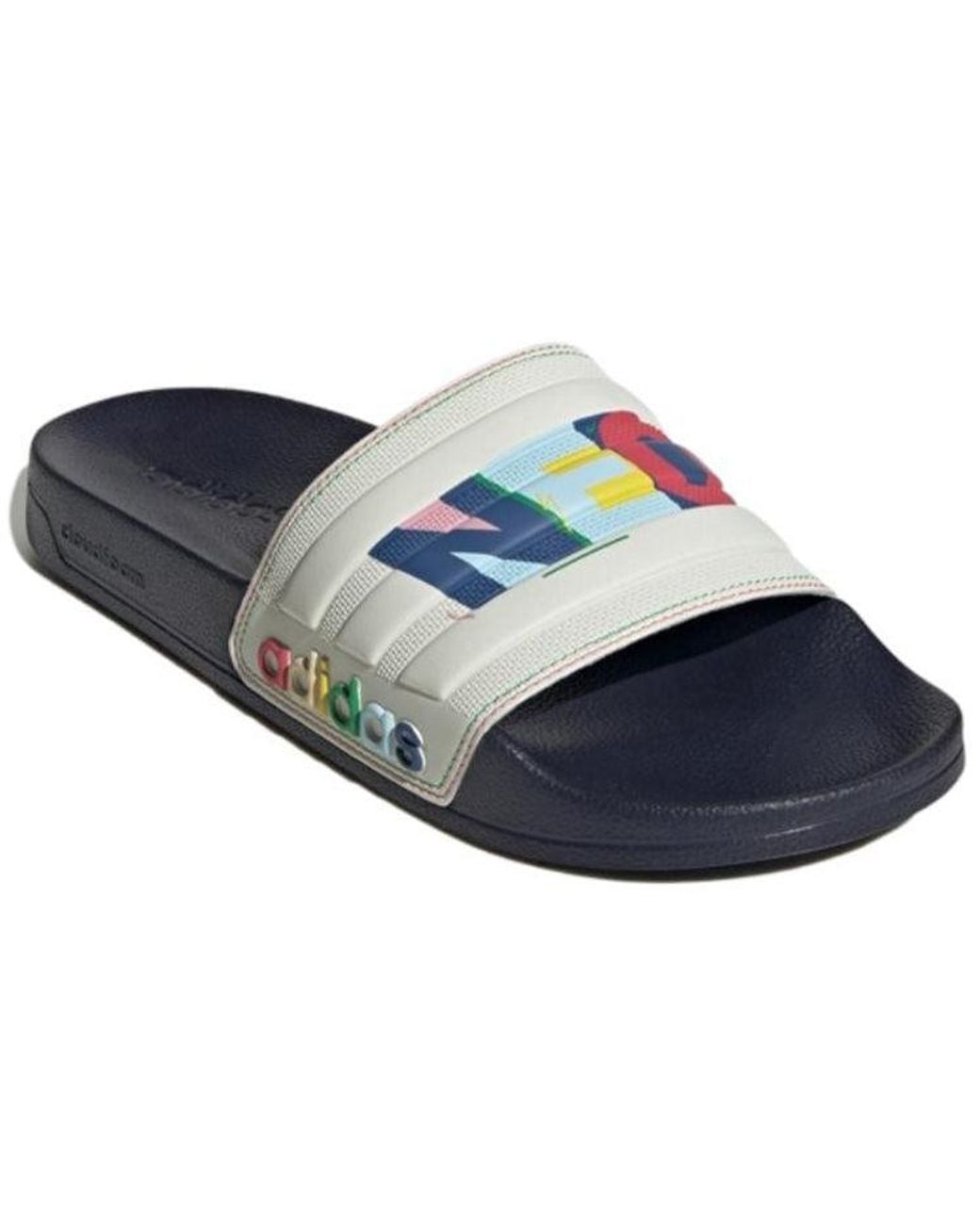 Adidas Blue Neo Adilette Shower Cozy Wear-Resistant Shoe