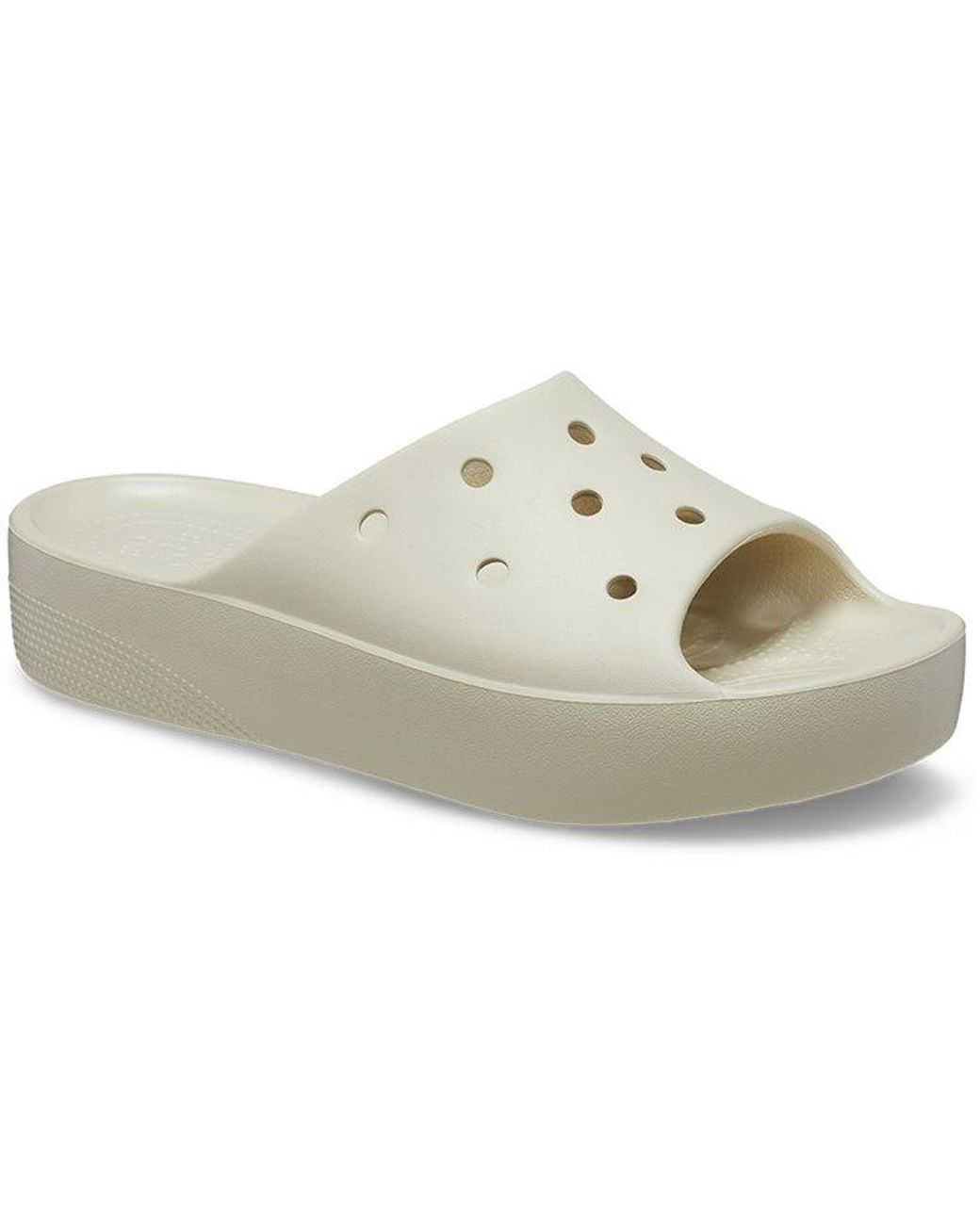 CROCSTM White (Wmns) Classic Platform Slide 'Bone'