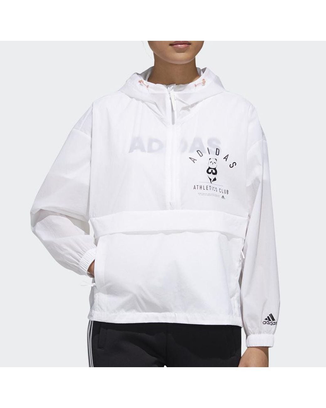 Adidas White (Wmns) Panda Anorak Sports Jacket