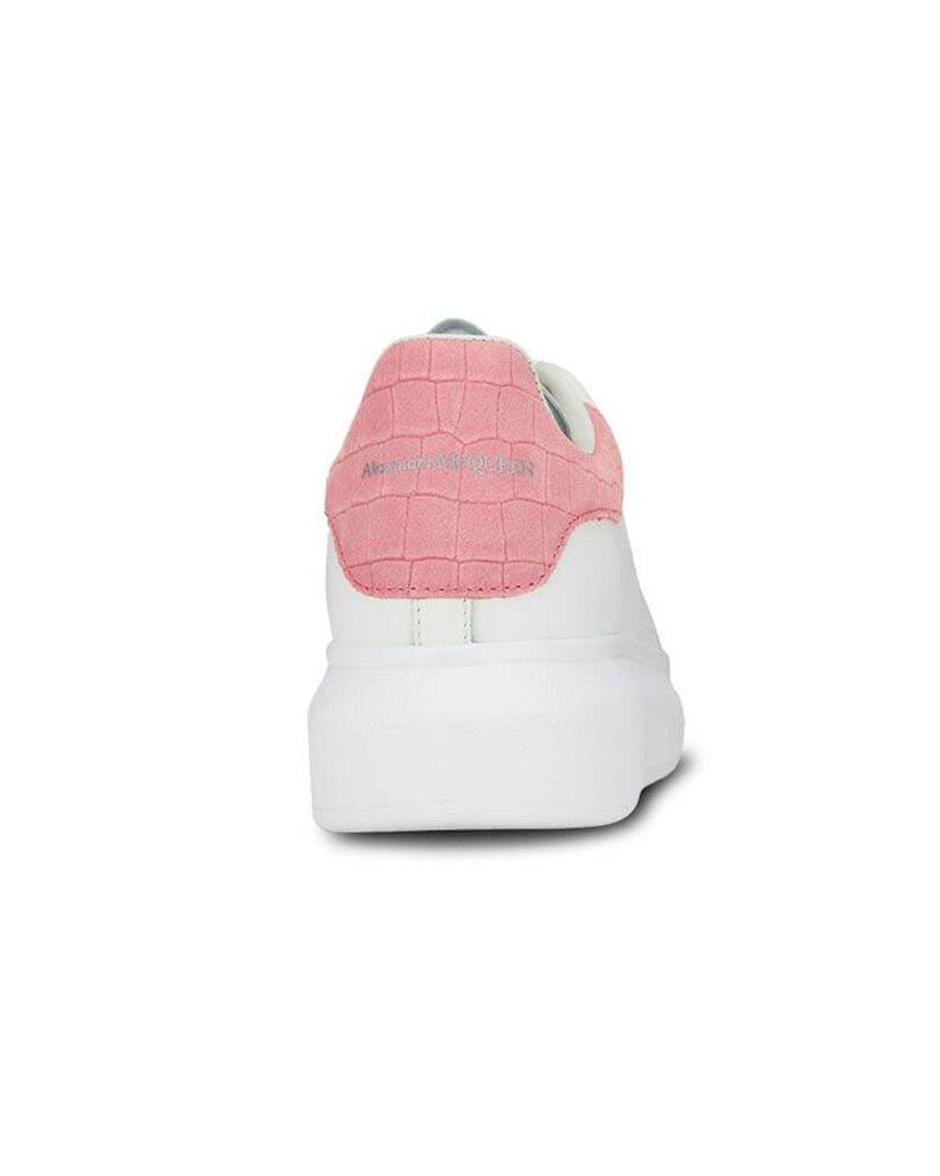 McQueen White (Wmns) Oversized Sneaker Embossed Suede Crocodile'