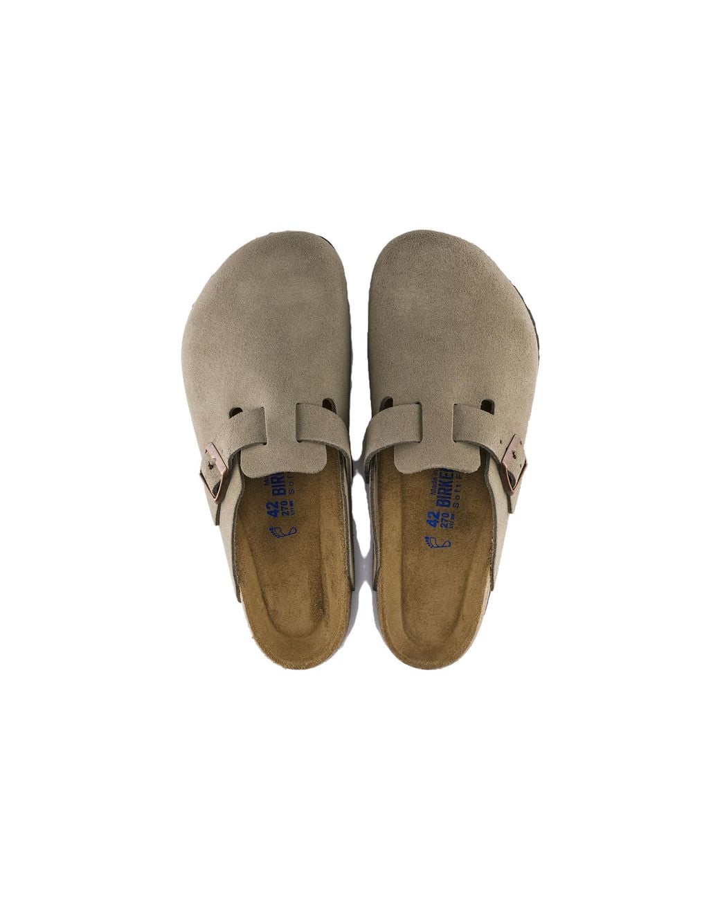 Birkenstock Brown Boston Soft Footbed Suede Narrow 'Taupe' for men