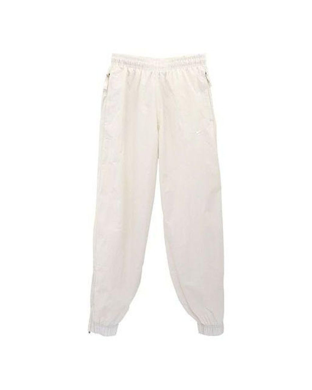 Nike White Solid Color Logo Printing Elastic Waistband Bundle Feet Sports Pants/Trousers/Joggers Autumn for men