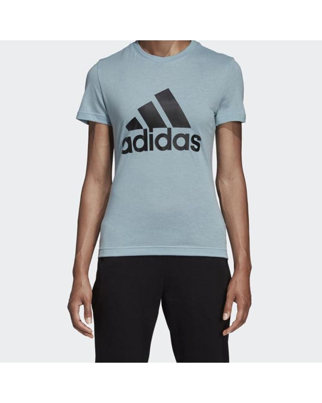 Adidas Blue (Wmns) Classic Logo Short Sleeve