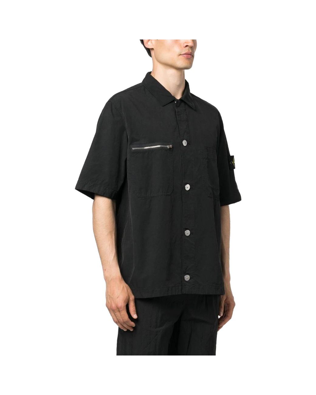 Stone Island Black Zip Pocket Shirt for men