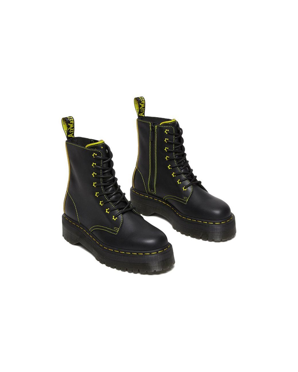 Dr. Martens Black Jadon Ii Boot Neon Star Leather Platforms