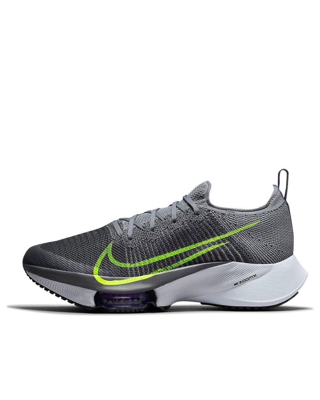 Nike Gray Air Zoom Tempo Next% Flyknit 'Particle Volt' for men
