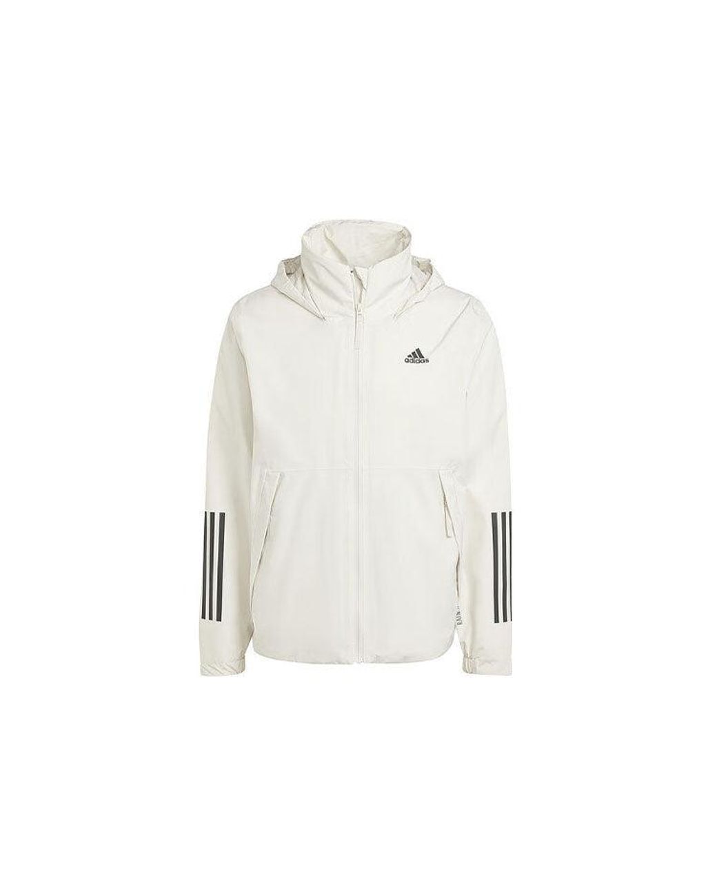 Adidas White Bsc 3-Stripes Rain.Rdy Jacket Asia Sizing for men