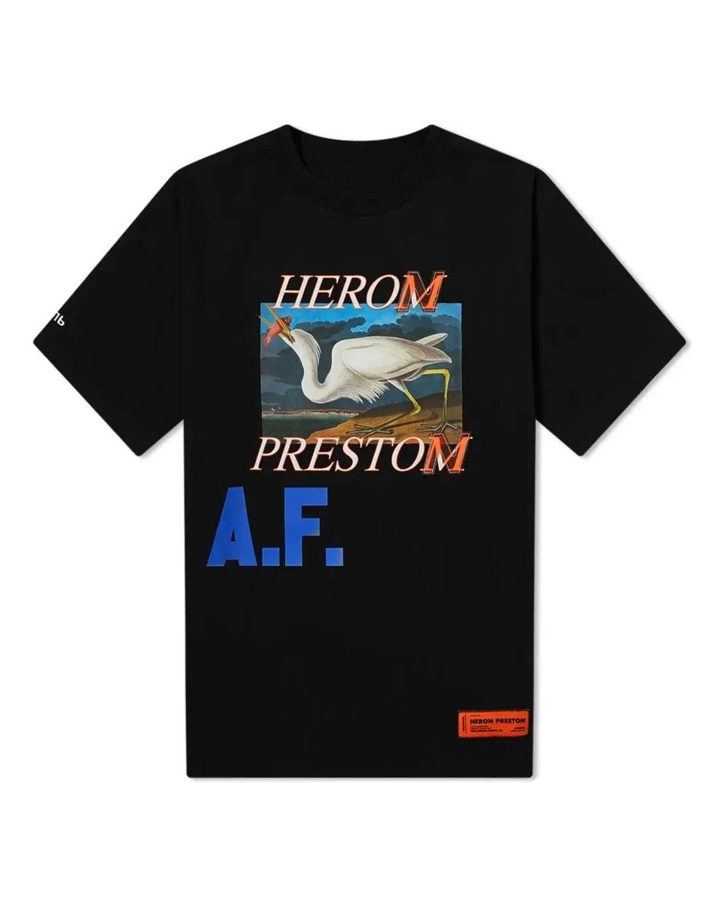 Heron Preston Black Logo Print Af Oversized T-Shirt for men
