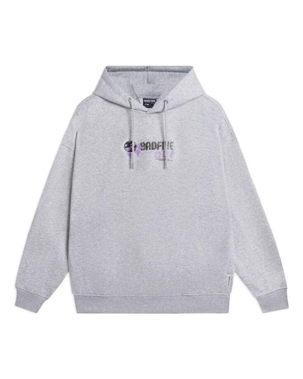Li-ning Gray Badfive Graphic Hoodie for men