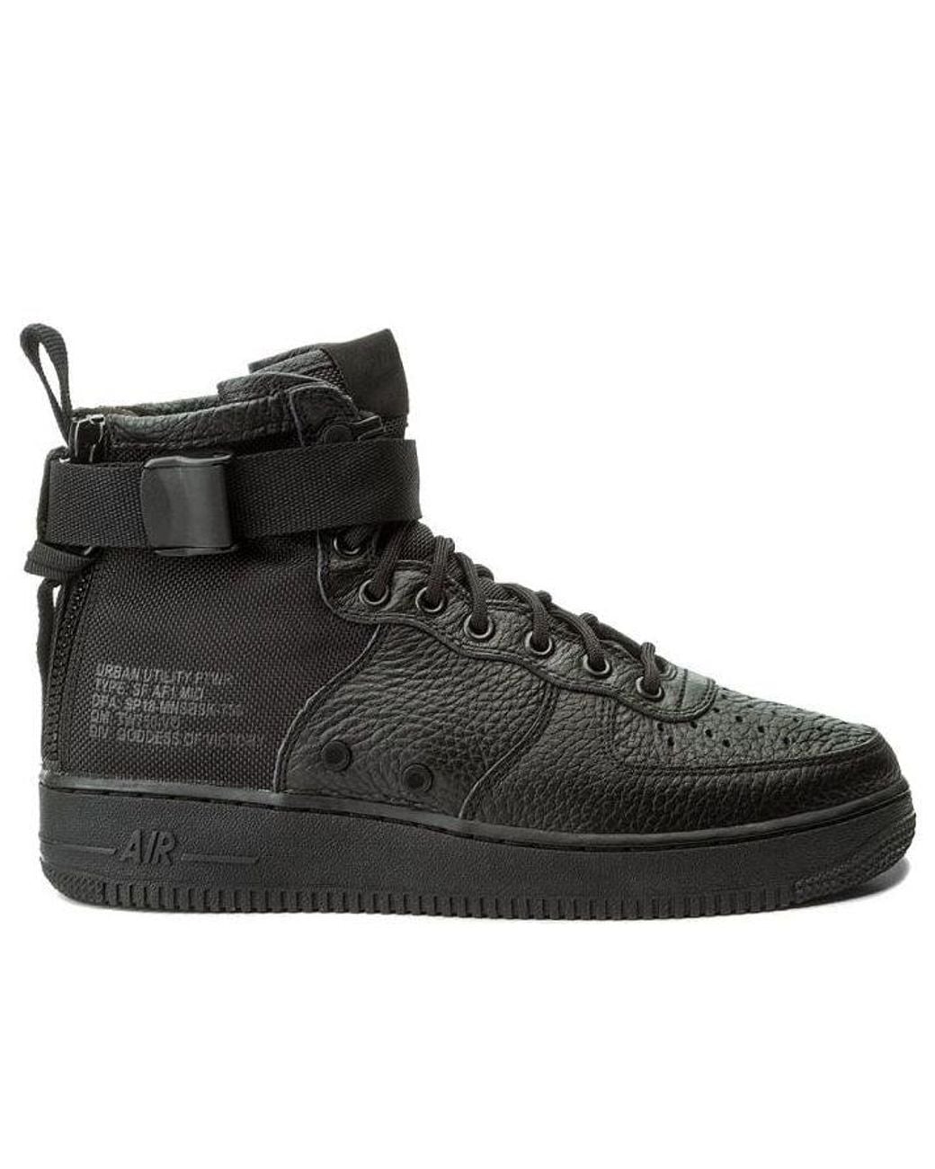 Nike Black Sf Air Force 1 Mid Shoe for men