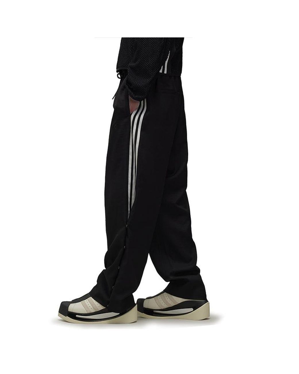 Adidas Black Y-3 Sport Uniform 3-Stripes Pants for men