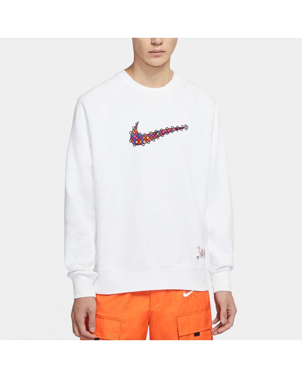 Nike White Sportswear Casual Sports Crew-Neck for men