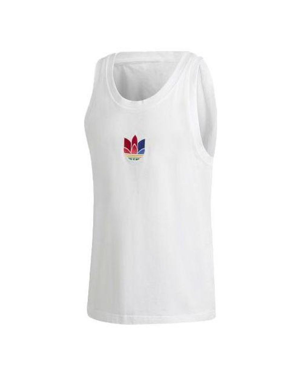 Adidas White Originals Embroidered Logo Retro Sports Vest for men