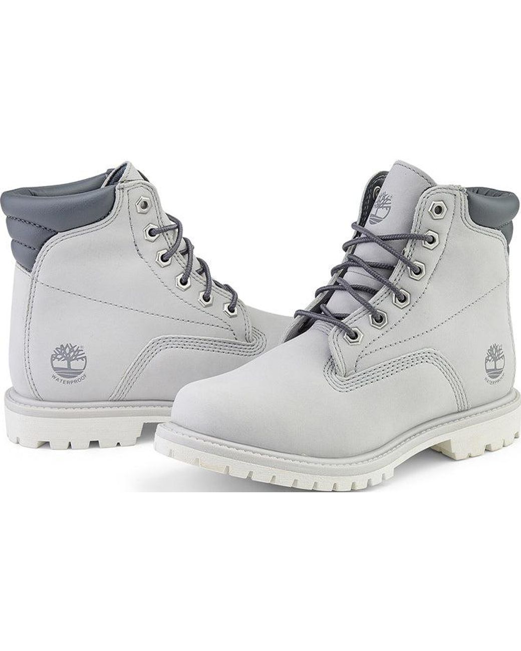 Timberland Gray (Wmns) Waterville Inch Wide Fit Waterproof Boots 'Light'